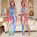 Women Sexy Hooded Slit Dress