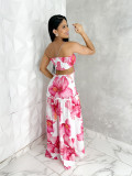 Women Printed Strapless Summer Dress
