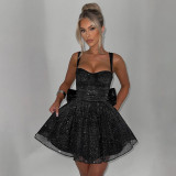 Spring Sexy Mesh Patchwork Off Shoulder Strapless Dress