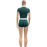 Women's Casual Sports High Stretch Yoga Two Piece Shorts Set