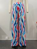 Women's Multi Color Printed Wide Leg Straight Pants