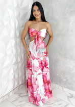 Women Printed Strapless Summer Dress