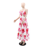 Women Printed Strapless Summer Dress