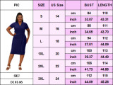 Elegant Plus Siz Office Chic V Neck Slim Fit Pencil Midi Dress