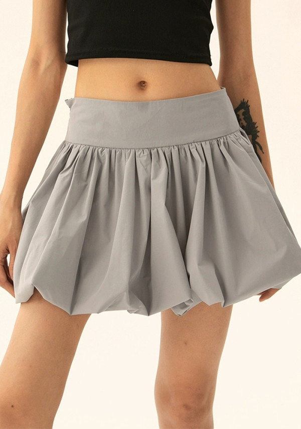 Women Summer puffy flower bud Skirt