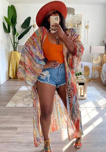 Women's Chiffon Cardigan Long Cape for Holidays