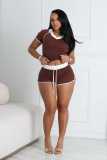 Women's Casual Sports High Stretch Yoga Two Piece Shorts Set