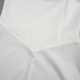 Spring Summer Square Neck Sleeveless Slim Waist Strap Dress