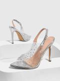 Peep Toe High Heels Rhinestone Stiletto
