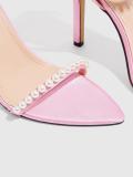Pearl Ankle Strap Pink Summer High Heels