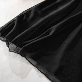 Sexy Satin Bow See Through Lace Nightdress