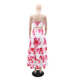 Women Printed Strapless Summer Dress