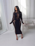 Summer Knitted Hollow Long Bodycon Dress
