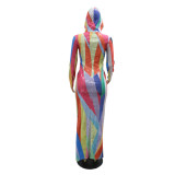 Women Sexy Hooded Slit Dress
