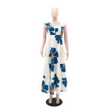 Women Printed Small Flying Sleeve Summer Dress