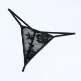 Leather Lace See Through Sexy Ruffled Lingerie Two Piece Set