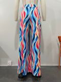 Women's Multi Color Printed Wide Leg Straight Pants