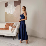 Summer Low Back Sleeveless Strap Denim Dress