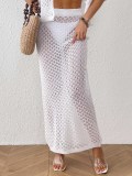 women's sexy knitting hollow long skirt holidays beach skirt