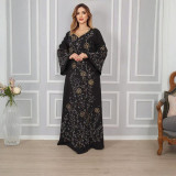 Women's robe beaded abaya dress elegant loose career long dress