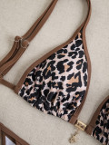 Bikini straps triangle floral pendant sexy two pieces swimsuit
