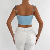 Summer Sexy Tie Strap Crop Top Super Short Vest for Outdoor Wear