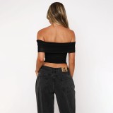 Sexy Off-Shoulder Mesh Top Women Summer Shirt