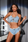 sexy night club denim bikini