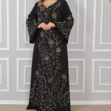 Women's robe beaded abaya dress elegant loose career long dress