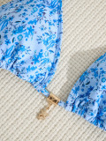 Bikini straps triangle floral pendant sexy two pieces swimsuit