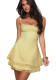 Double-Layer Lace Sleeveless Strap Mini Dress