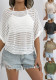 women's knitting hollow irregular bat sleeves loose blouse outerwear cover-up T-shirt tops