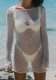 Summer Knitting Beach dress Sexy Low Back Sun Protection Cover-Up Dress