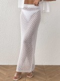 women's sexy knitting hollow long skirt holidays beach skirt
