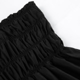 Summer Sleeveless Strapless Black Beach Holidays Dress