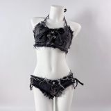 sexy night club denim bikini