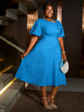 Jacquard Plus Size Fashion Formal Party A-Line Dress