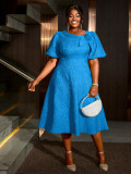 Jacquard Plus Size Fashion Formal Party A-Line Dress