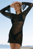 Summer Knitting Beach dress Sexy Low Back Sun Protection Cover-Up Dress