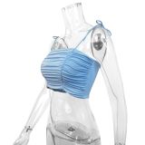 Summer Sexy Tie Strap Crop Top Super Short Vest for Outdoor Wear