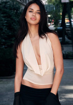 Women spring sexy hooded collar Halter Neck vest top Women spring sexy hooded collar Halter Neck vest top