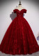 Women Red Off Shoulder Formal Party Evening Dress