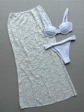 Women sexy bikini lace Swimwear  three-piece