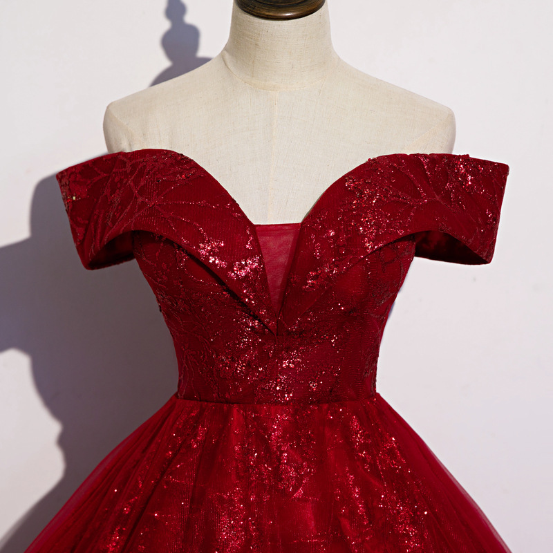 Women Red Off Shoulder Formal Party Evening Dress