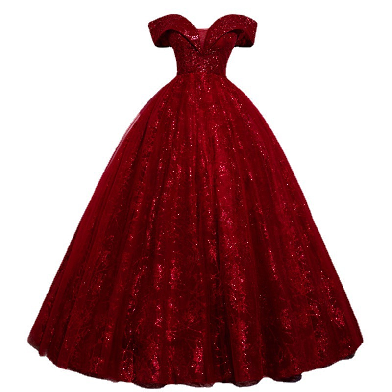 Women Red Off Shoulder Formal Party Evening Dress