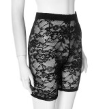 Sexy Lace Basic See-Through Stretchy Shorts for Women