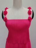 Plus Size Women Crop Top and pleated Skirt two-piece set