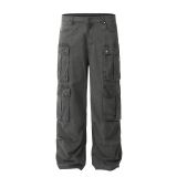 Women Retro Multi-Pocket Pleated Cargo Pants