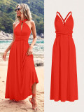 Women cross Lace-Up Backless sexy dress