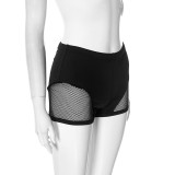 Fishing Net Patchwork Hollow Sexy Basic Shorts for Women